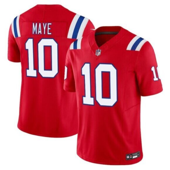 ✅Drake Maye 10# Red Vapor Stitched Jersey Mens Youths Available Select - Picture 1 of 1